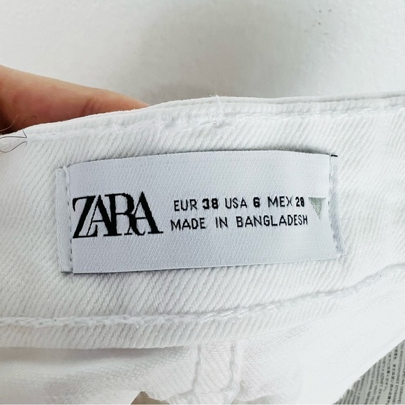 Zara high waisted distressed white zara shorts size 6 - Picture 7 of 8
